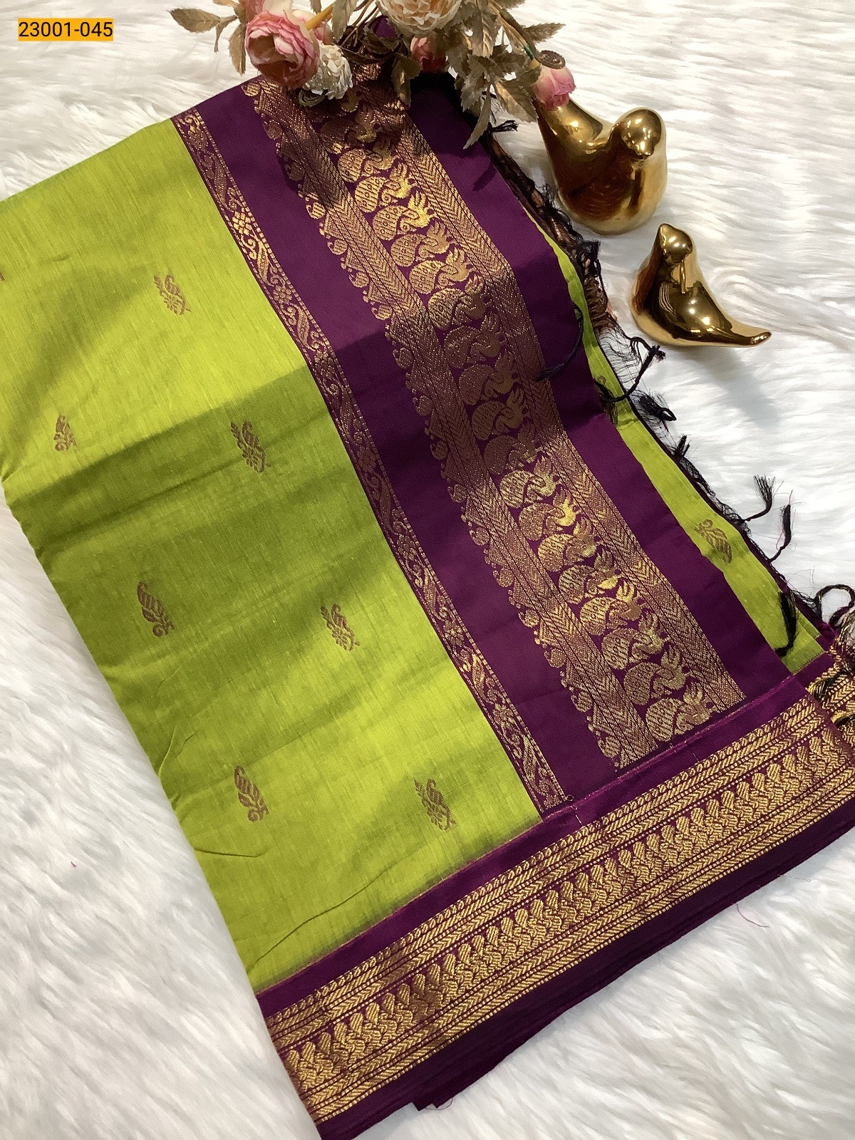 Light Green Kalyani Cotton Saree