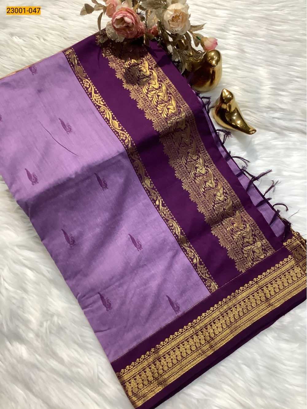 Violet Kalyani Cotton Saree