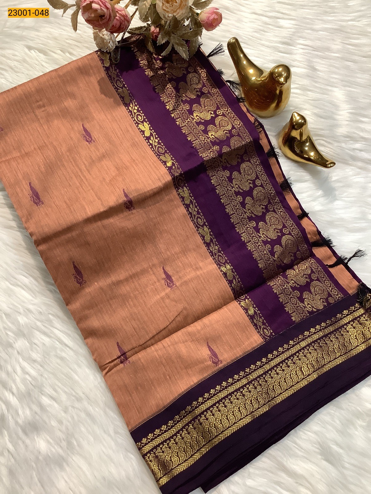 Brown Kalyani Cotton Saree