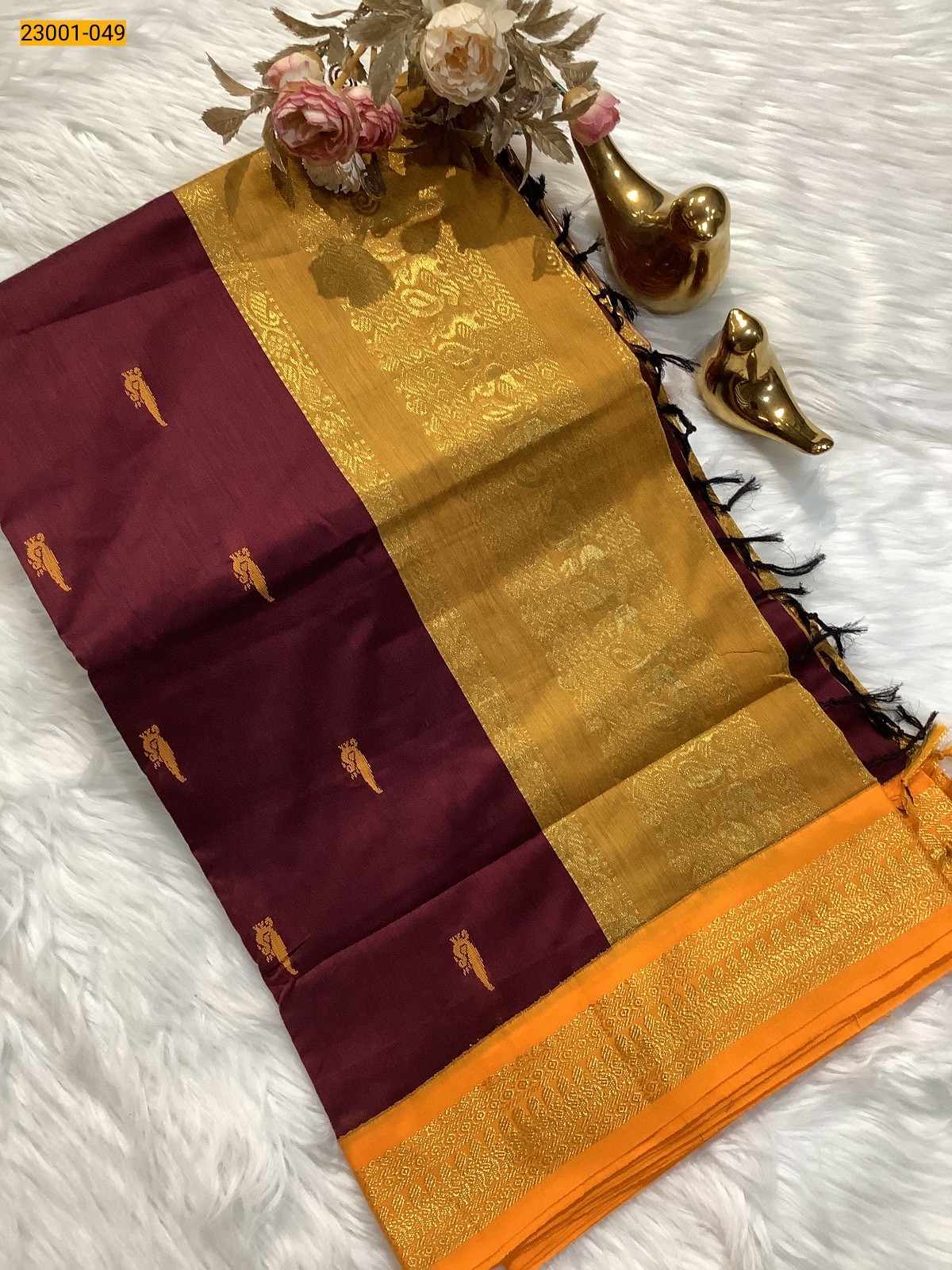 Maroon Kalyani Cotton Saree