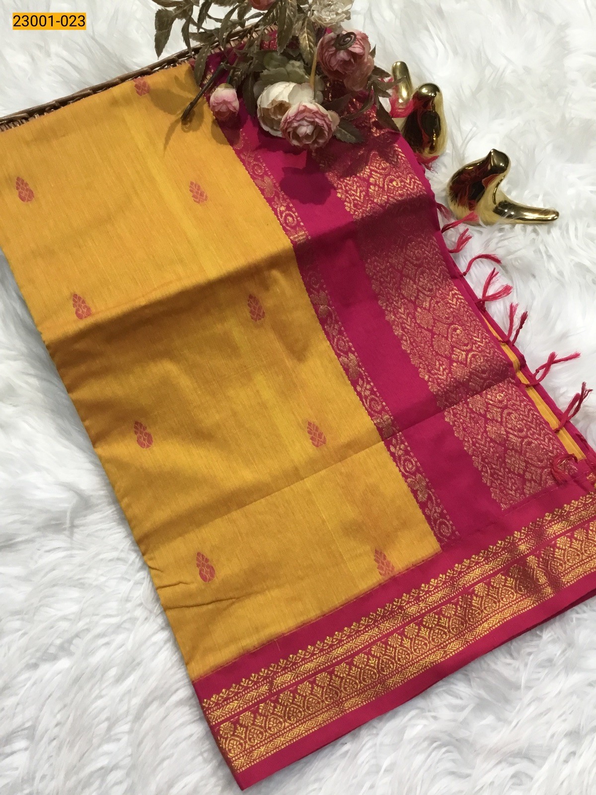 Yellow Kalyani Cotton Saree