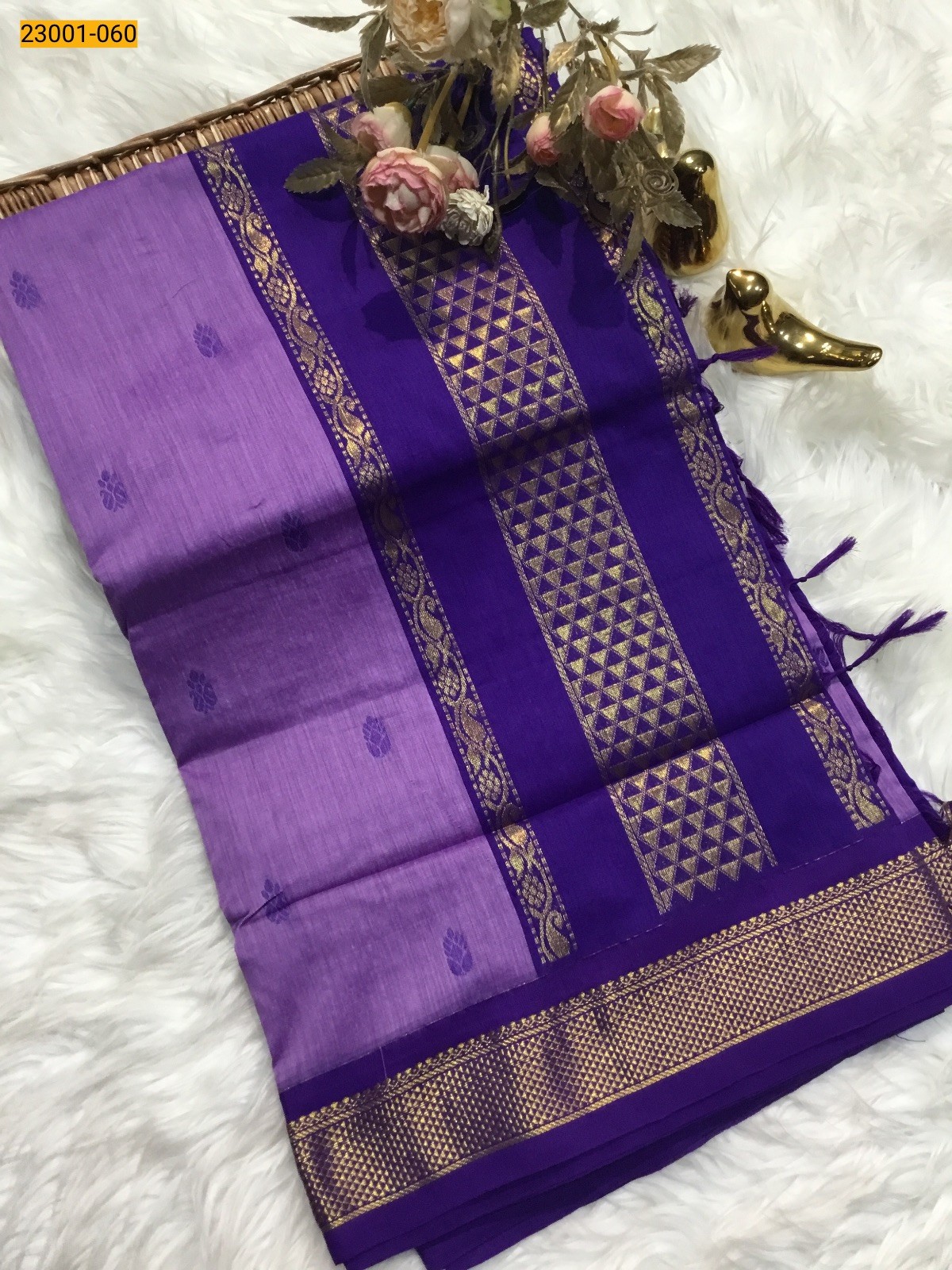 Violet Kalyani Cotton Saree