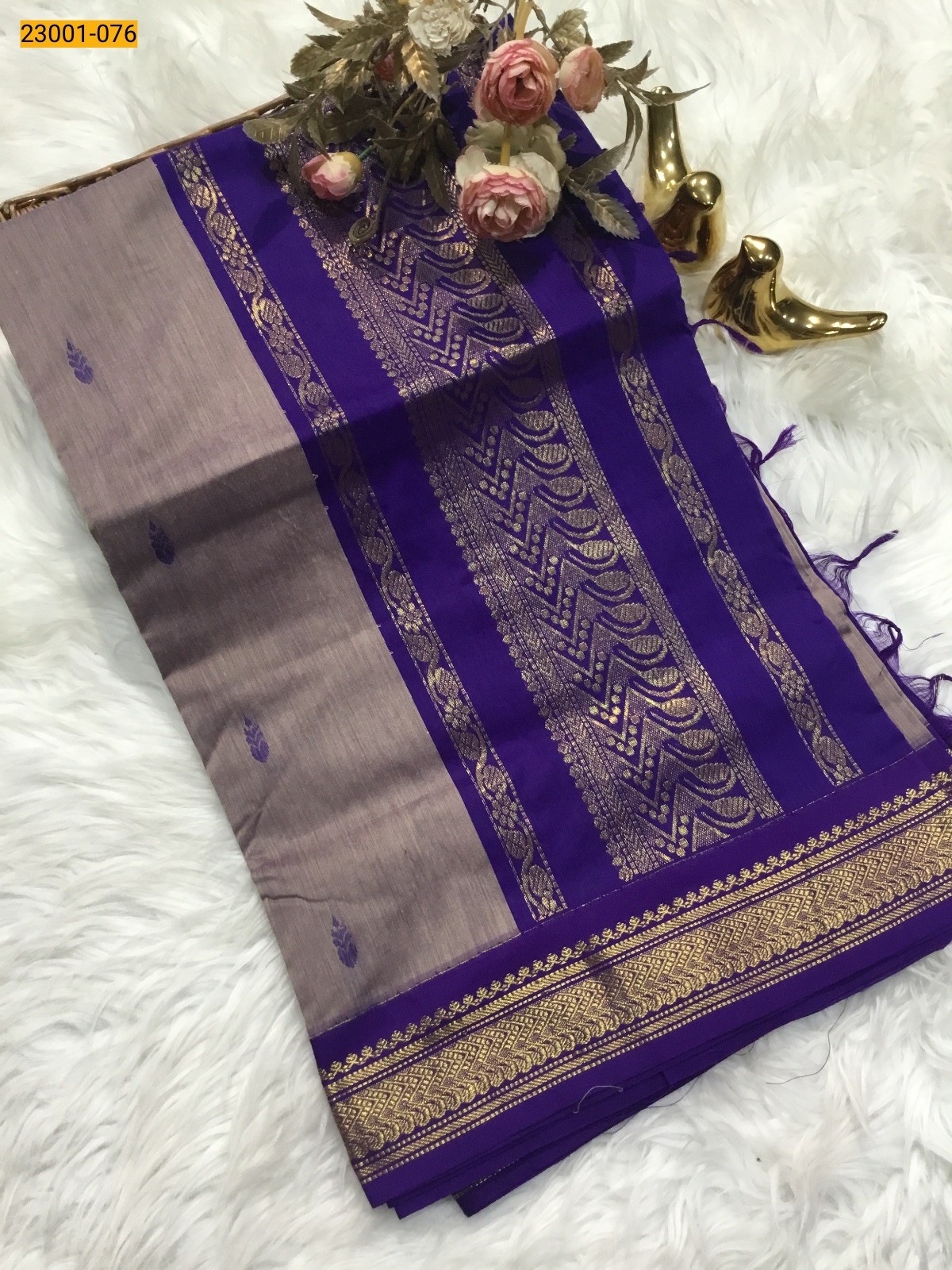 Violet Kalyani Cotton Saree