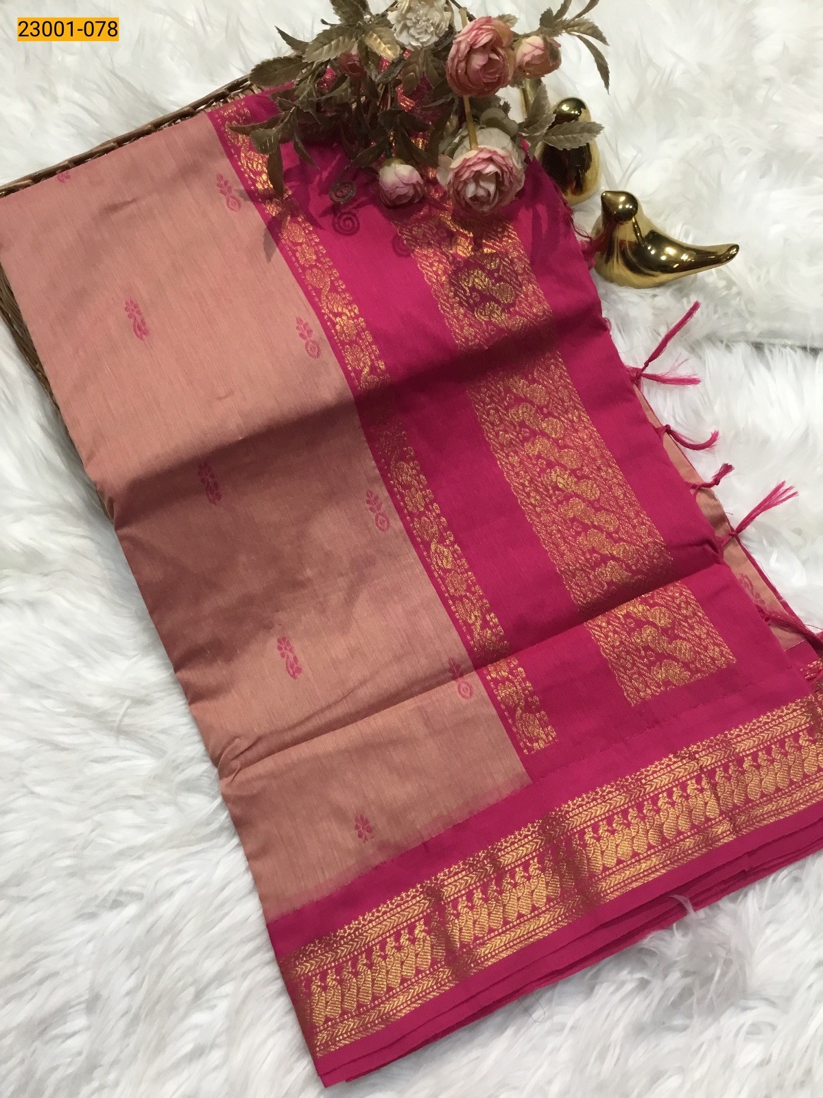 Pink Kalyani Cotton Saree