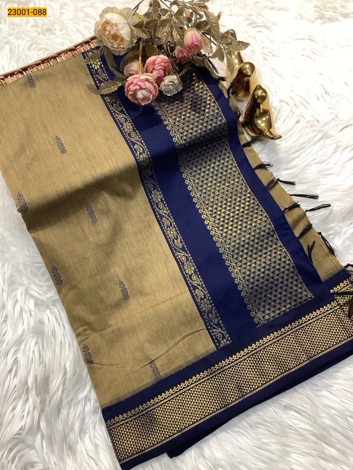 Brown Kalyani Cotton Saree