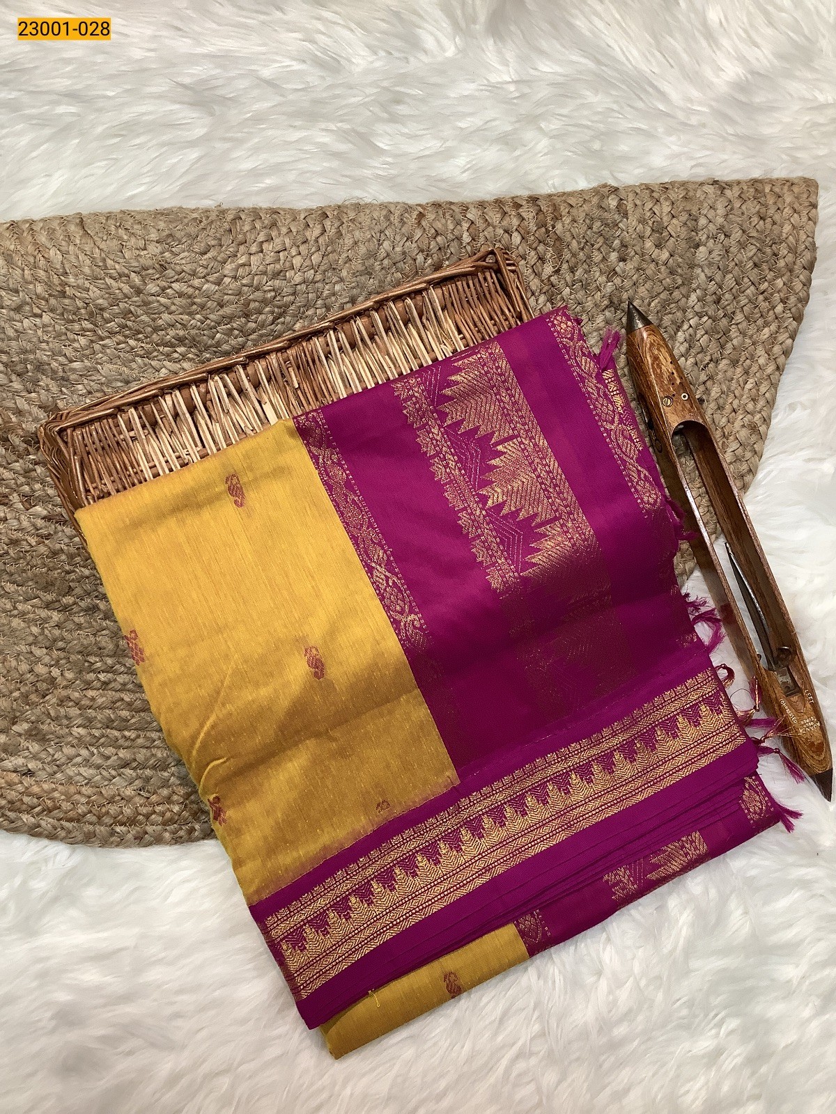 Yellow Kalyani Cotton Saree