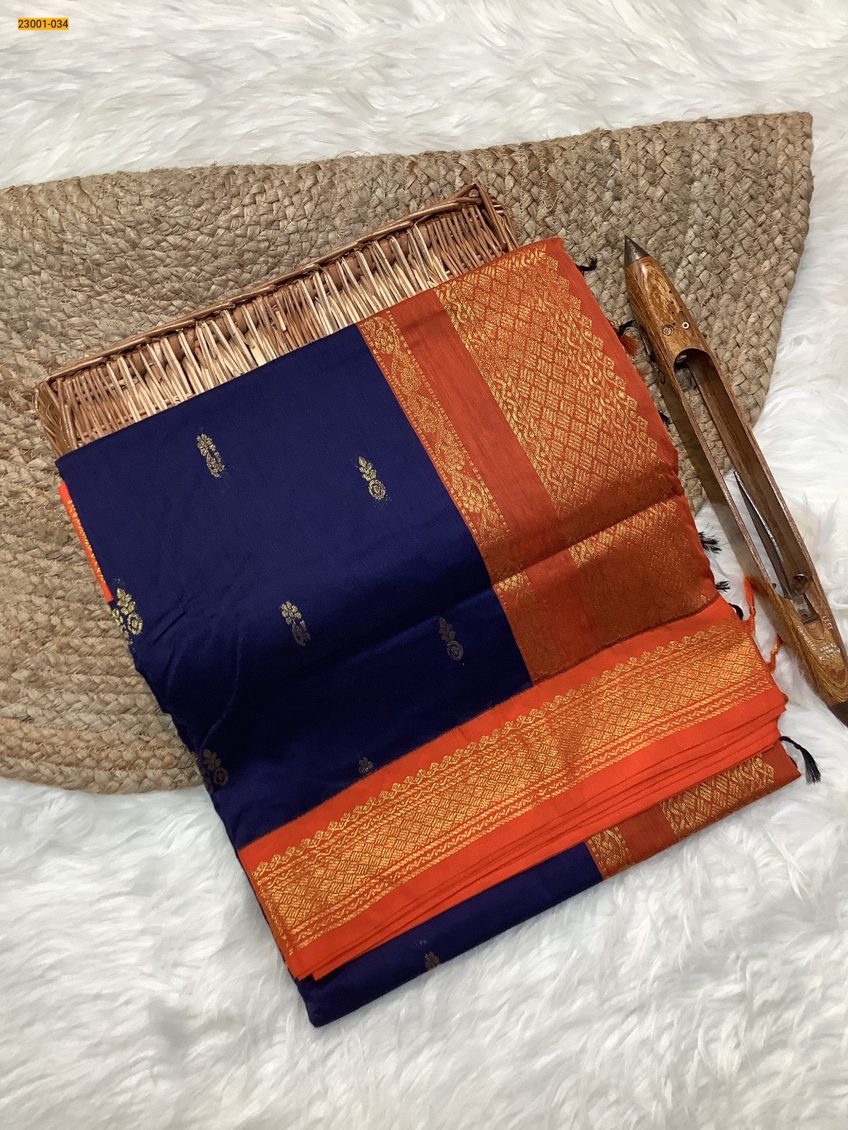 Navy Blue  Kalyani Cotton Saree