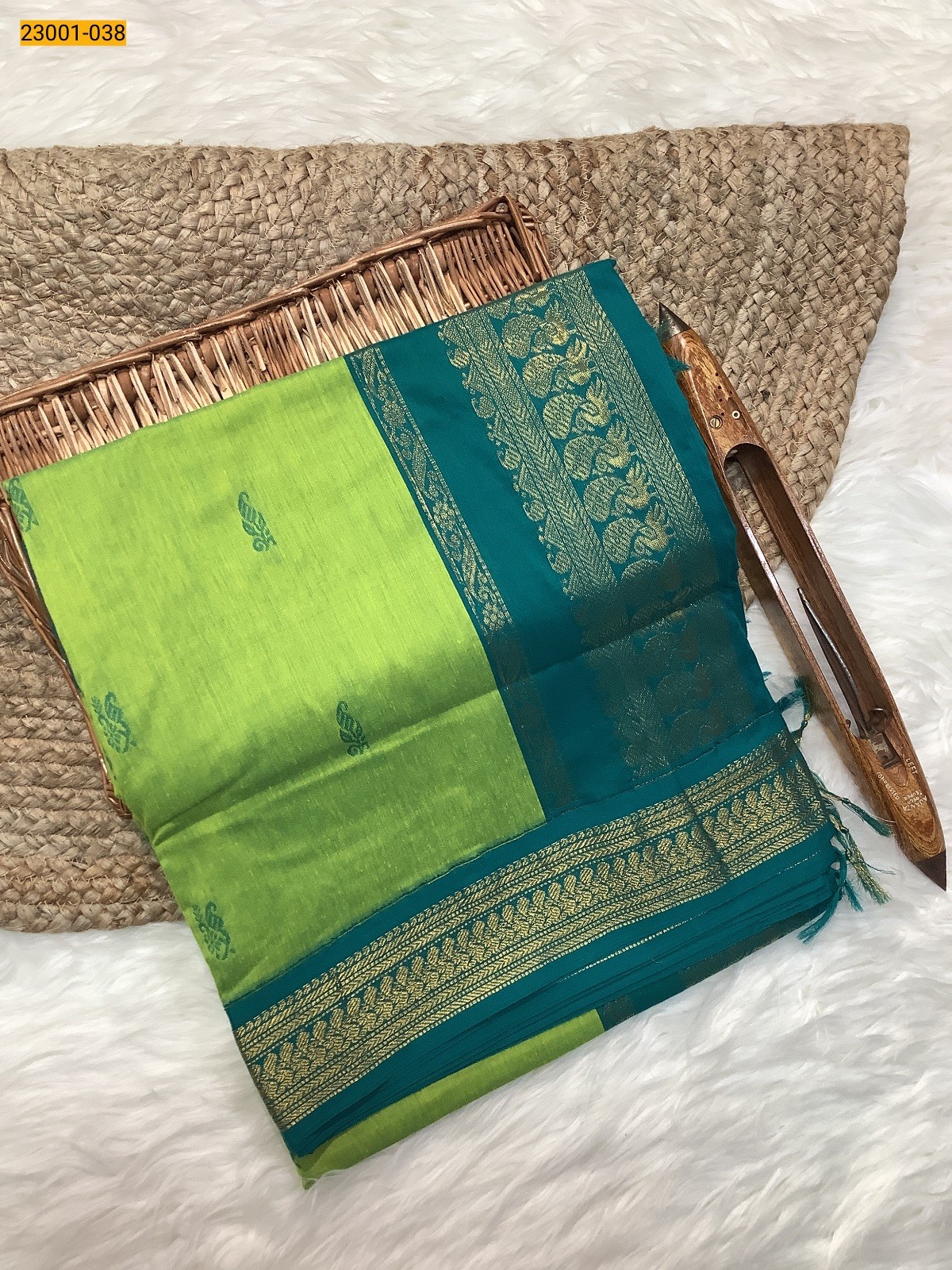 Light Green Kalyani Cotton Saree