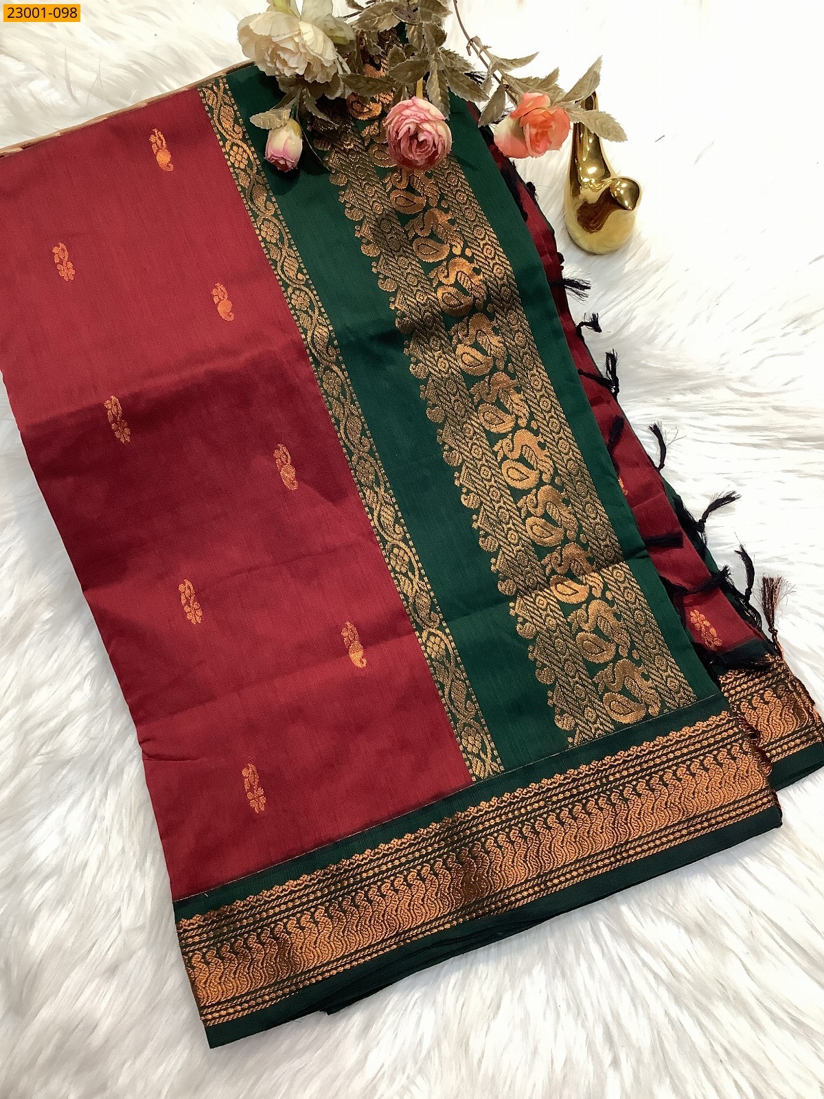 Red Kalyani Cotton Sarees