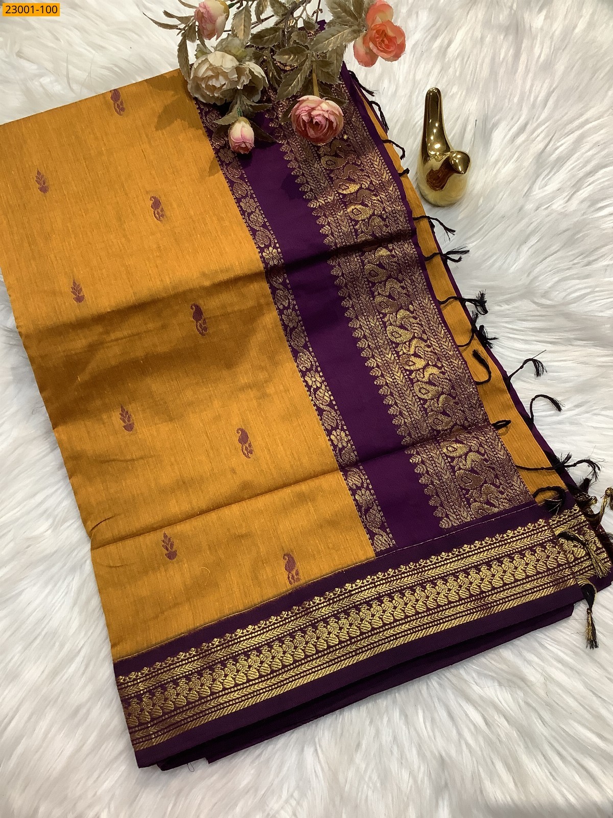 Yellow Kalyani Cotton Sarees