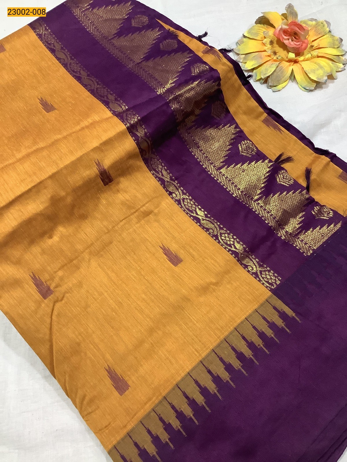 Yellow Kalyani Cotton Sarees