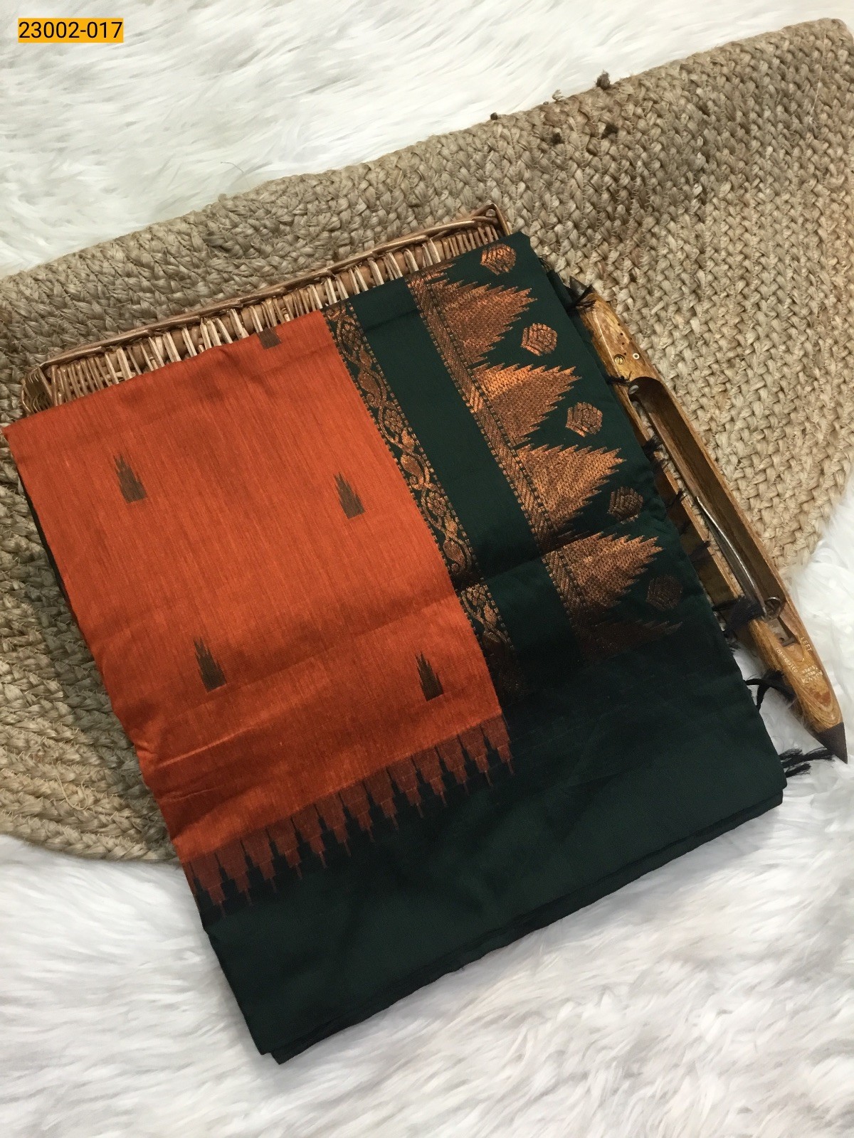 Orange Kalyani Cotton Sarees