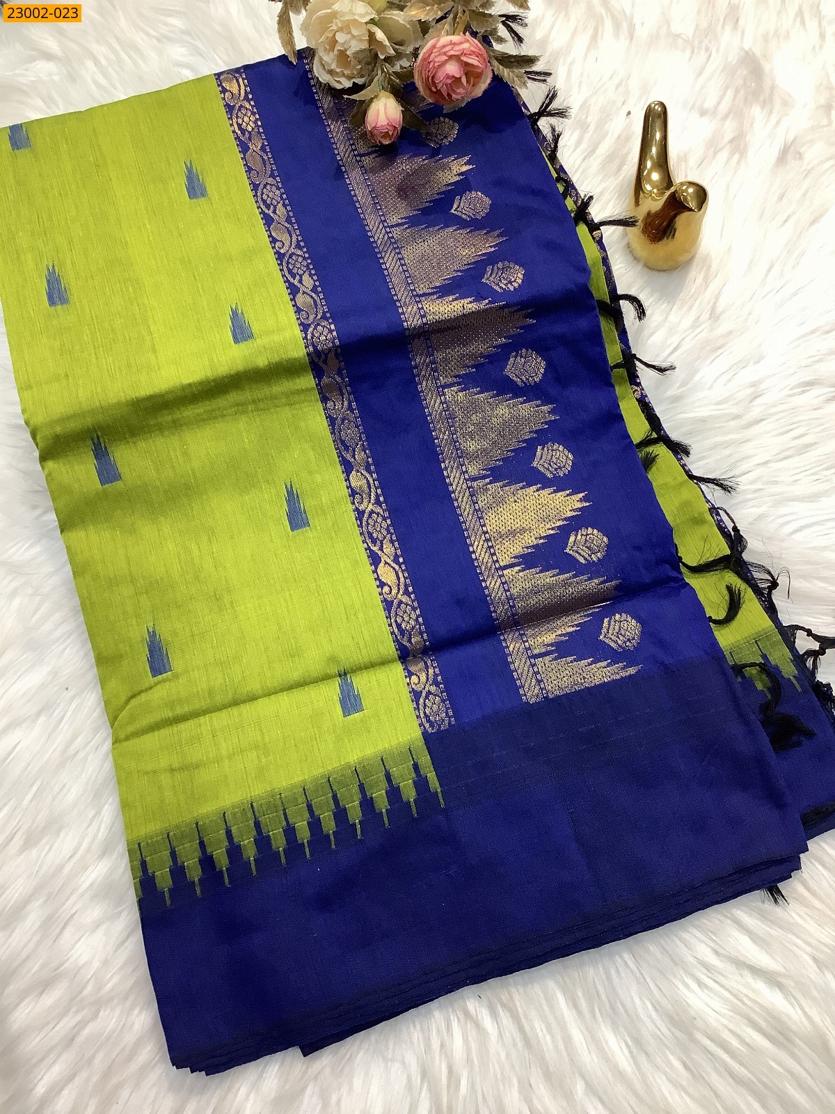 Green Kalyani cotton sarees