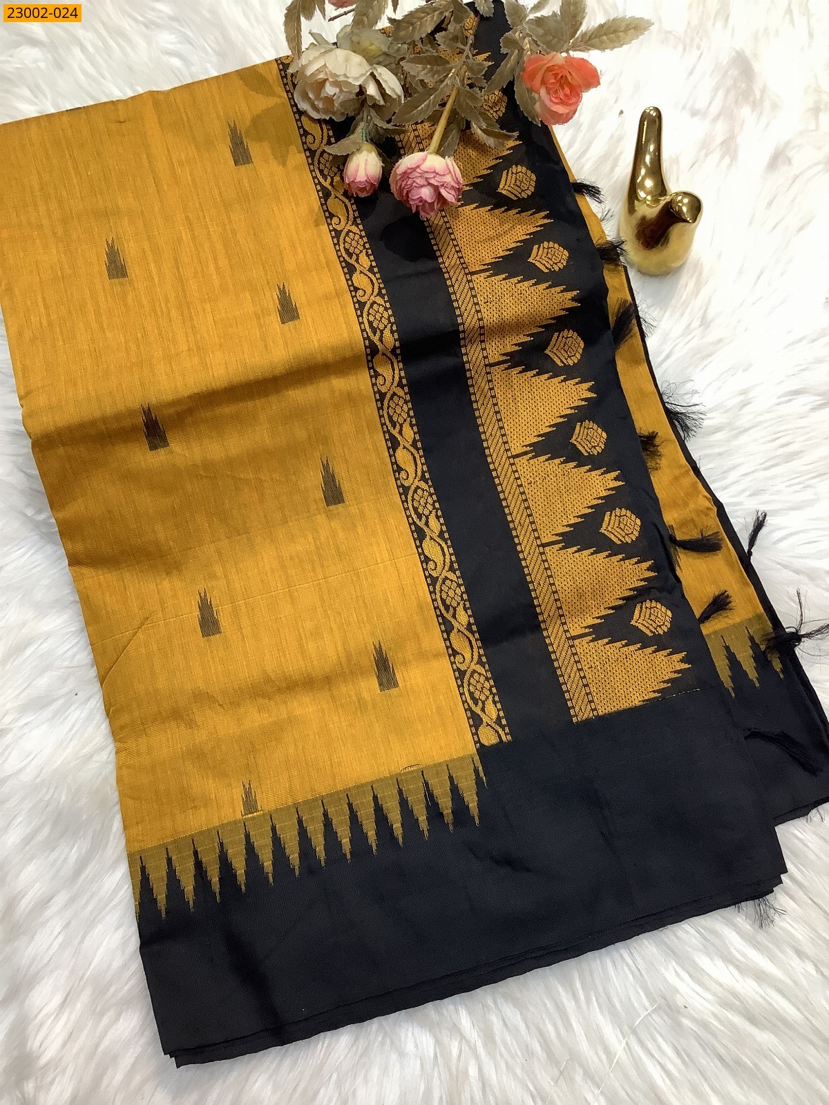 Yellow Kalyani cotton sarees