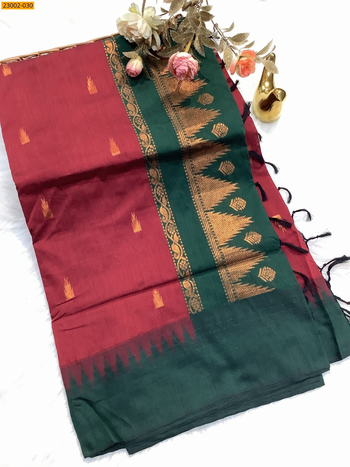 Maroon Kalyani cotton sarees
