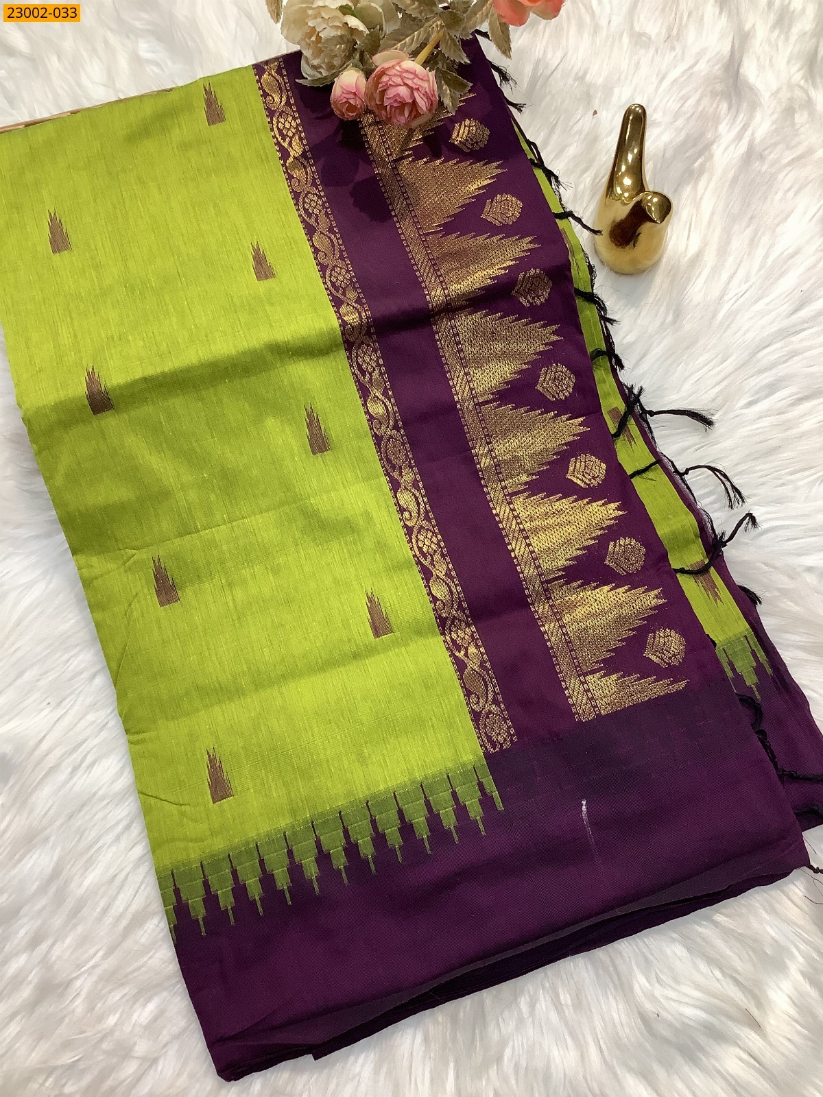 Olive Green Kalyani cotton sarees