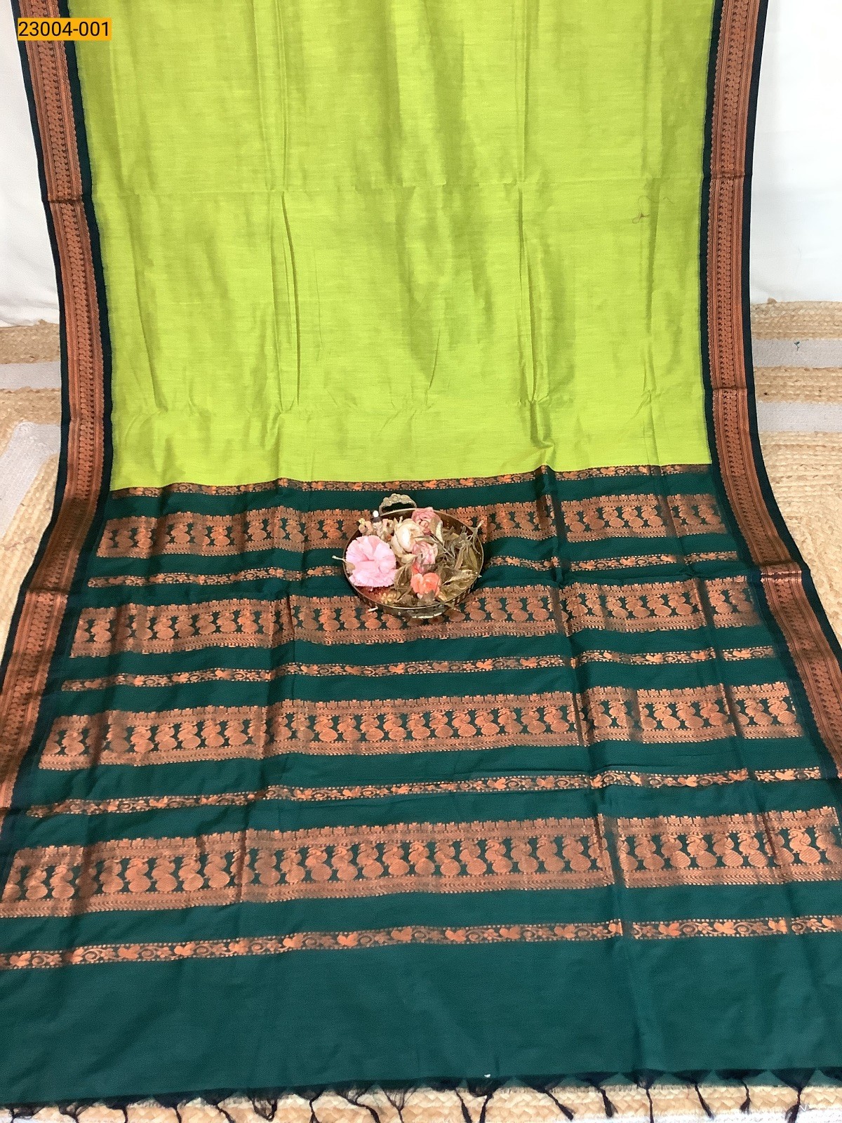 Green Plain Kalyani Cotton Saree