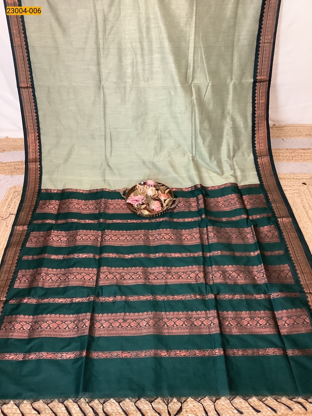 Green Plain Kalyani Cotton Saree