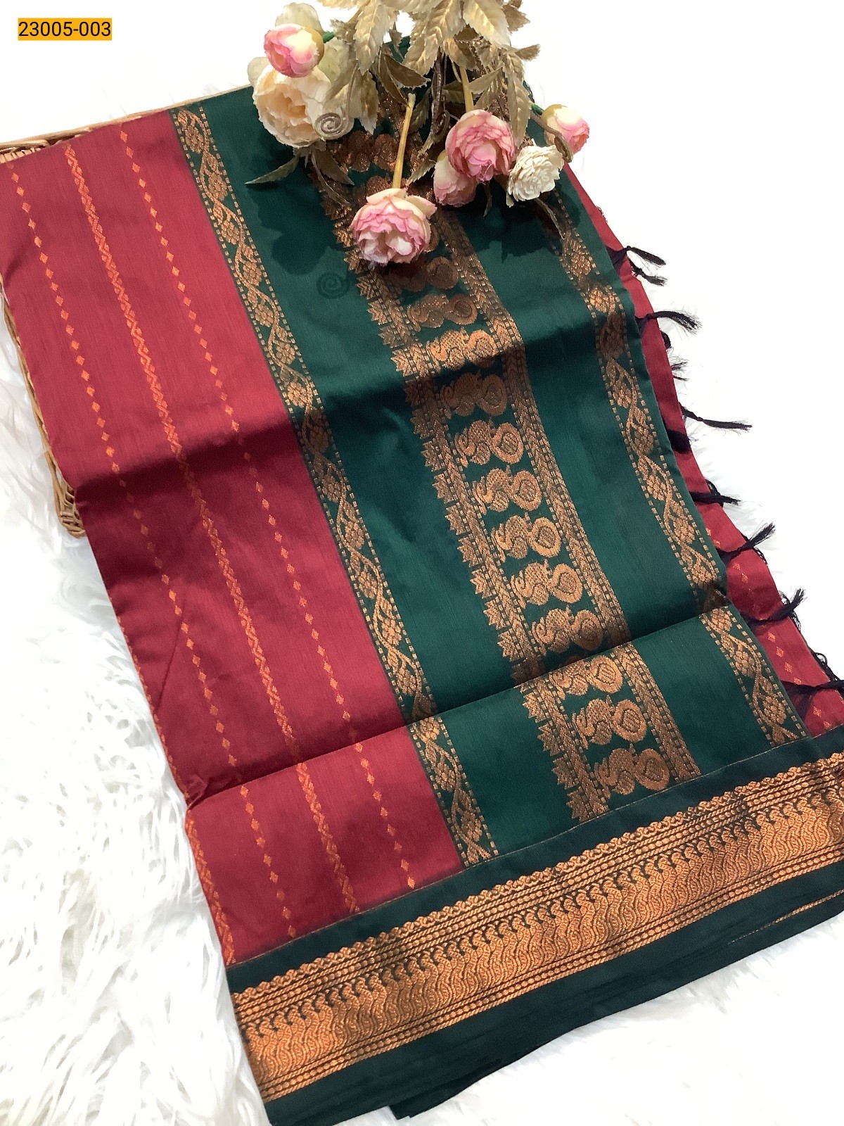 Red Kalyani Cotton Sarees