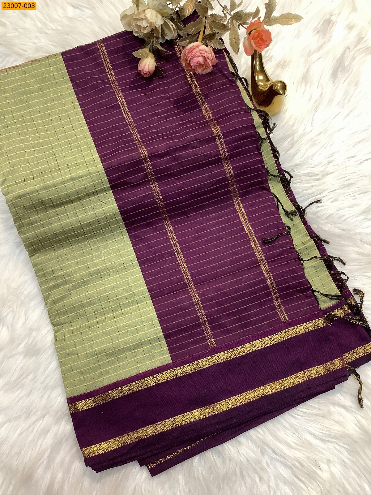 Green Kalyani Cotton Sarees