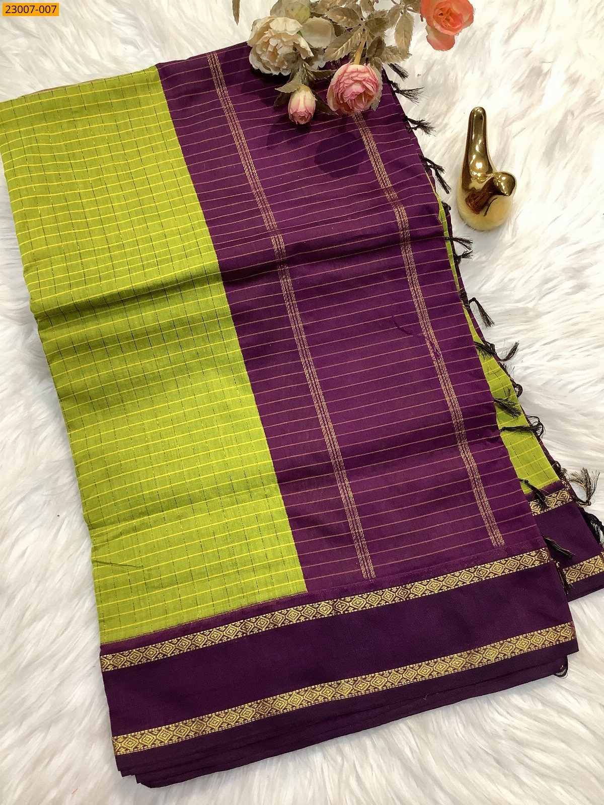 Green Kalyani Cotton Sarees