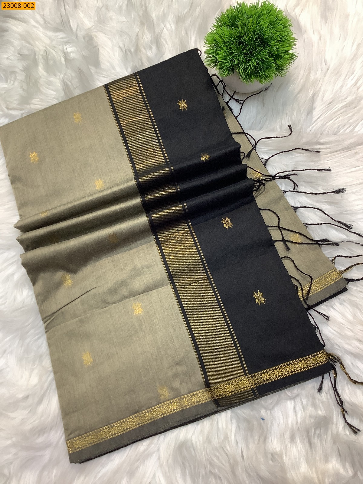 Gray Kalyani Cotton Saree