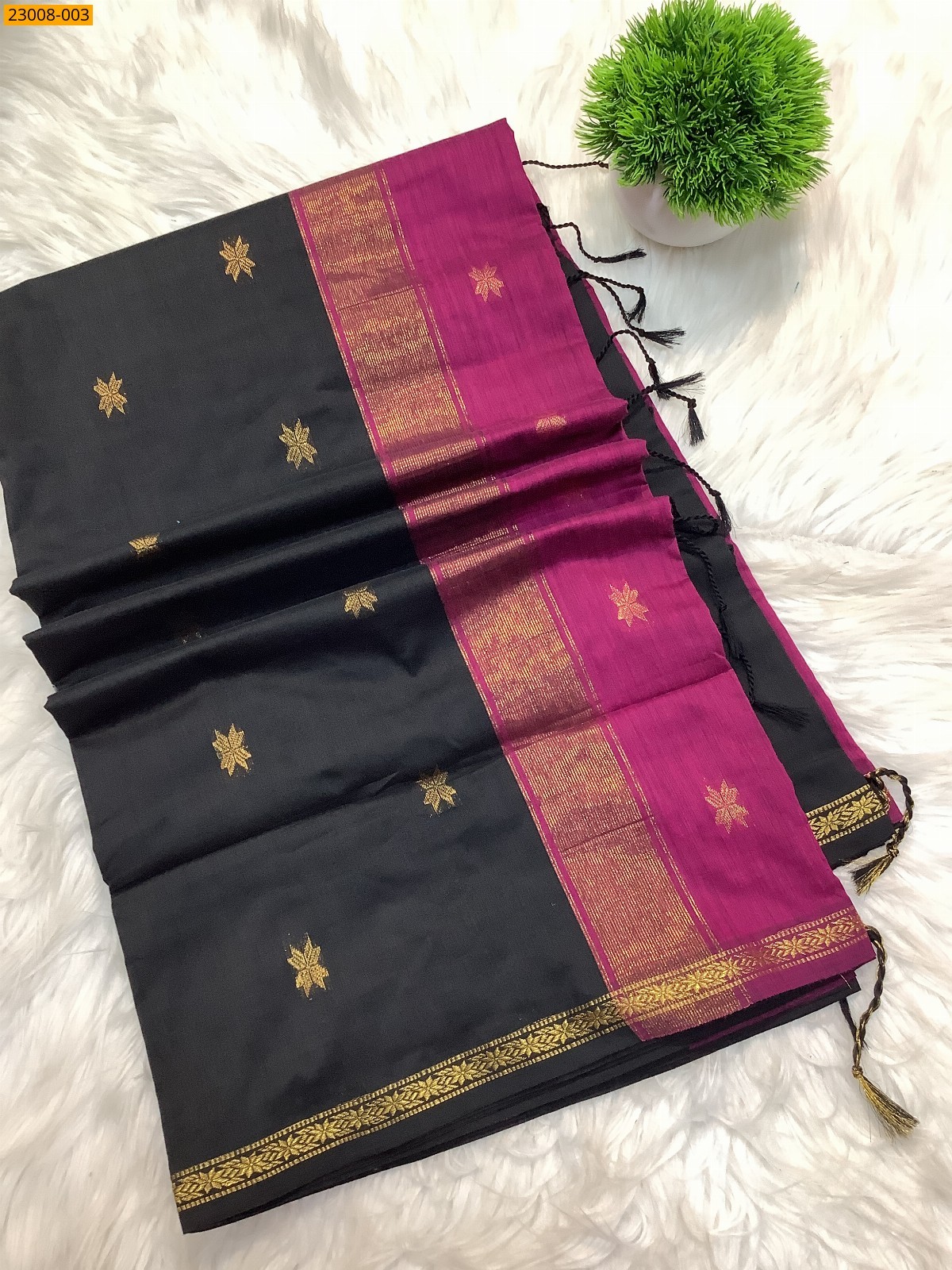 Black Kalyani Cotton Saree
