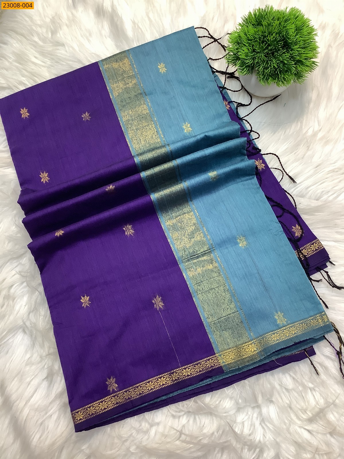 Purple Kalyani Cotton Saree
