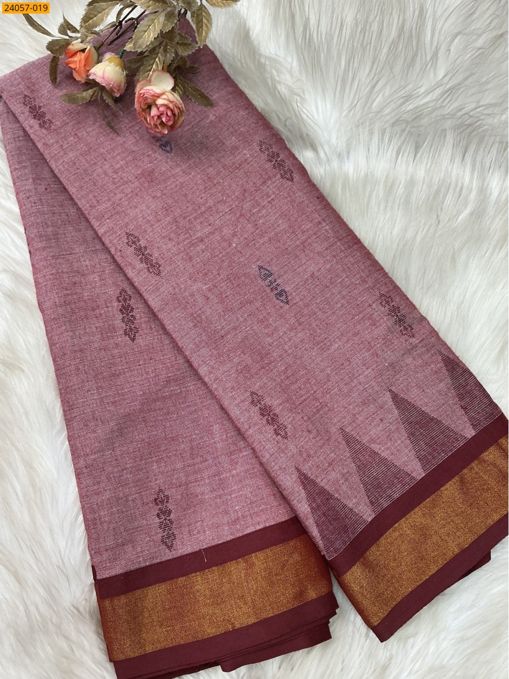 Tirupur Dyed Printed Cotton Saree