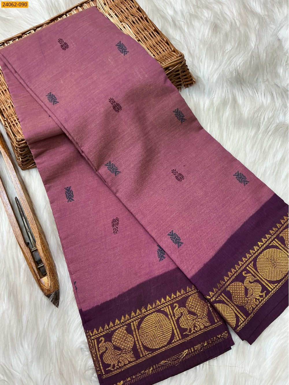 Sungudi Cotton Printed Saree