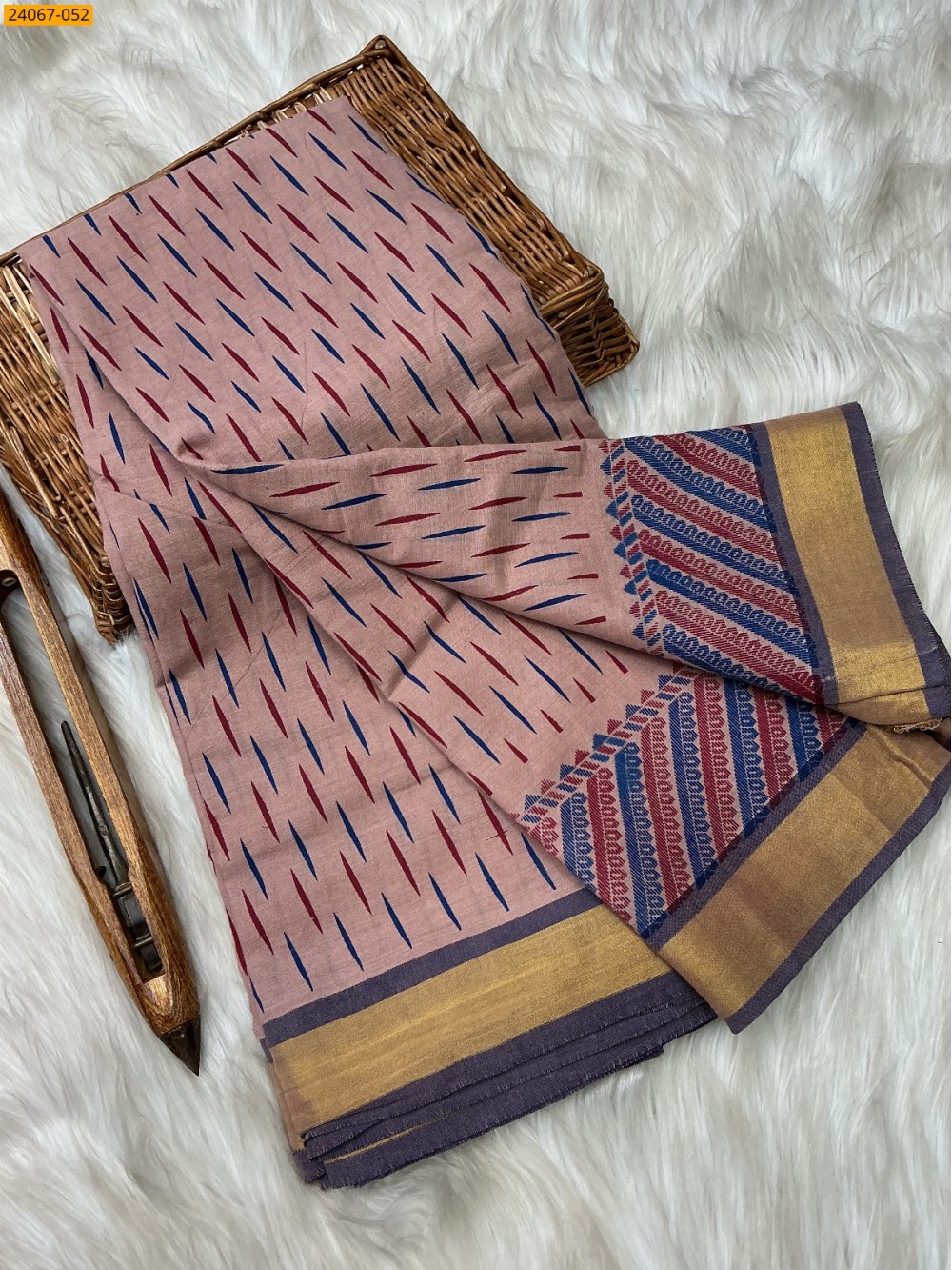 Tirupur Dyed Printed Cotton Saree