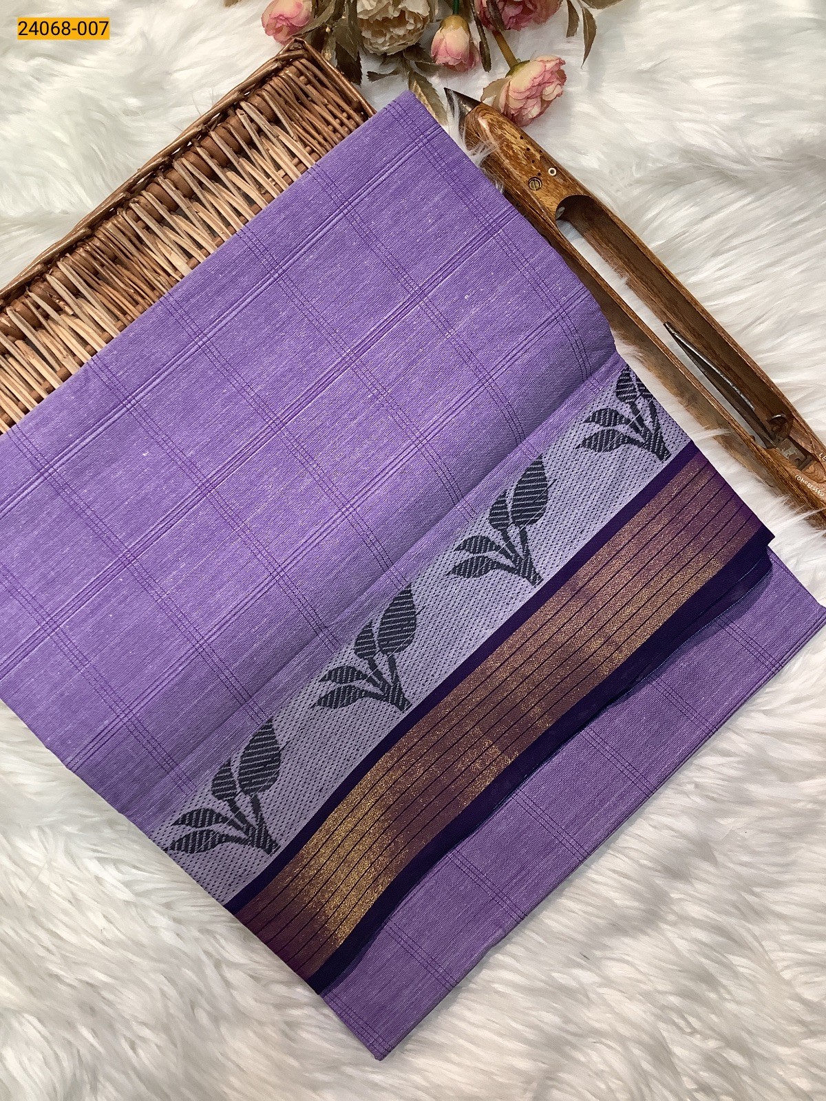 Violet Fancy Blended Cotton Saree