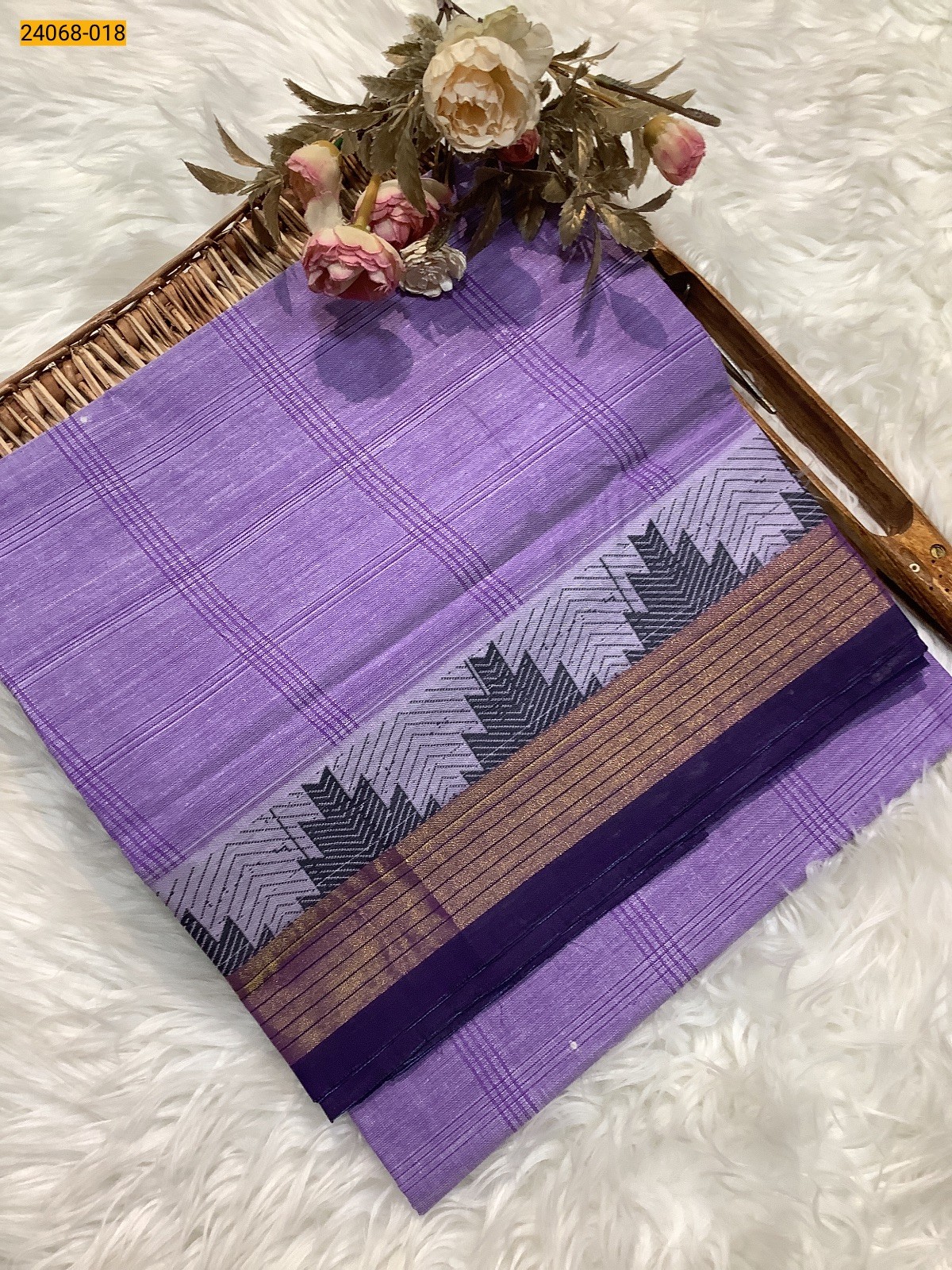 Violet Fancy Blended Cotton Saree