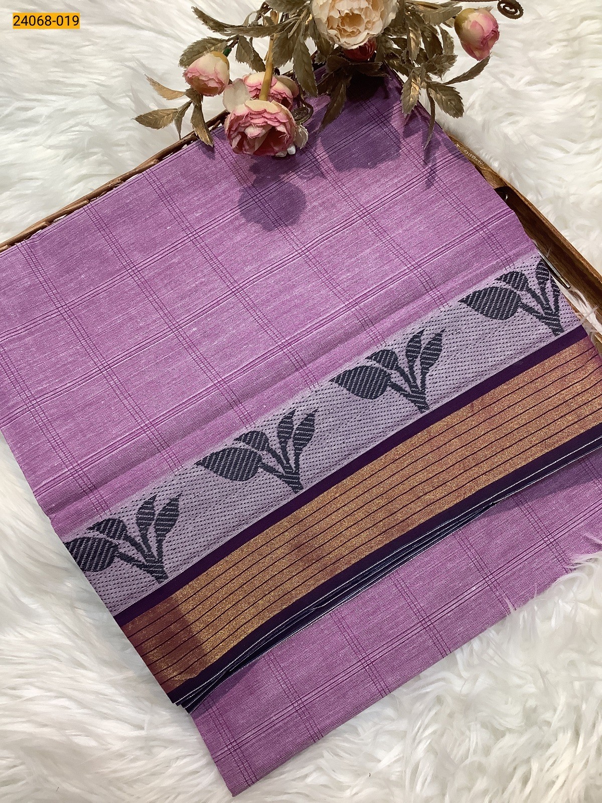 Violet Fancy Blended Cotton Saree