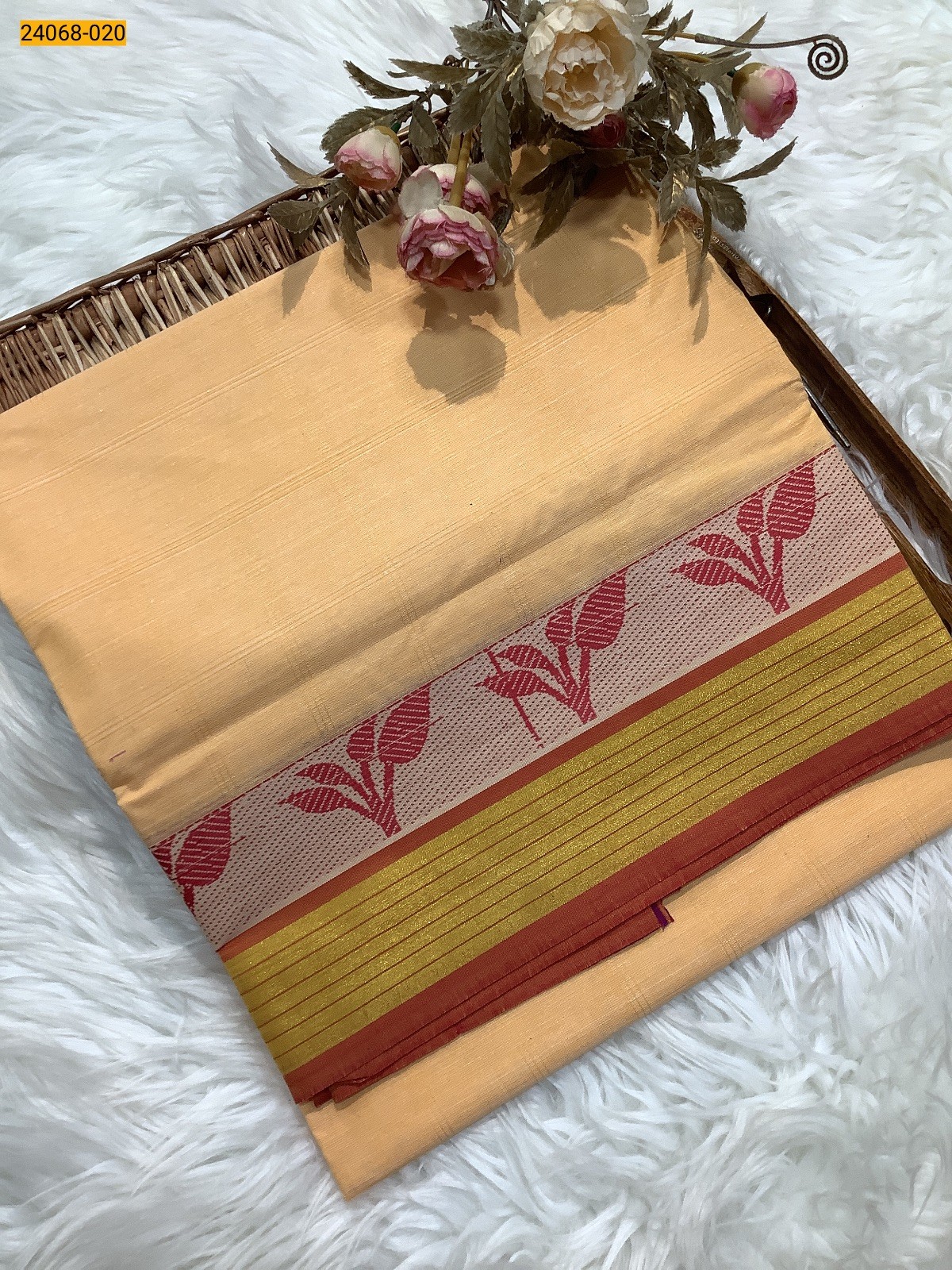 Sandal Fancy Blended Cotton Saree