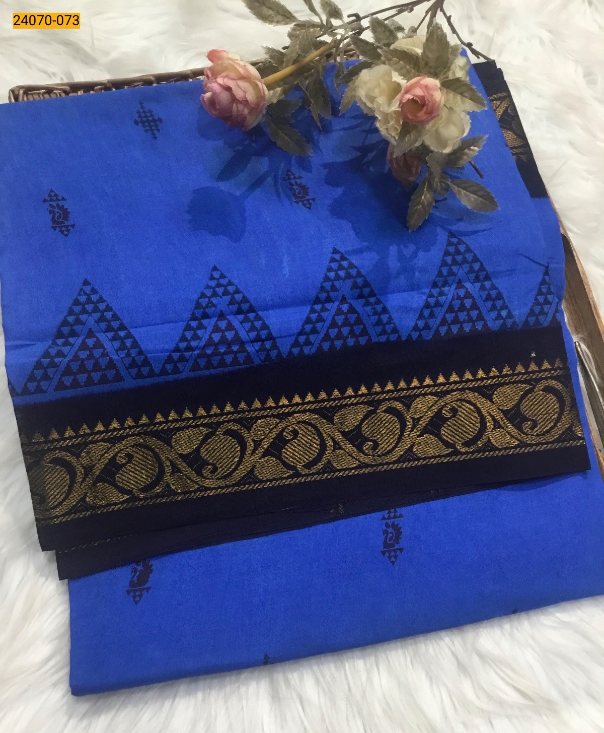 Blue Sungudi Pure Cotton Saree