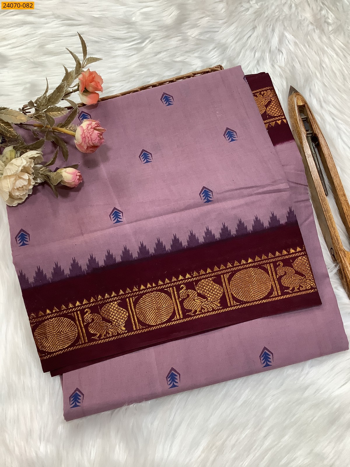 Onoin Pink Sungudi Pure Cotton Saree