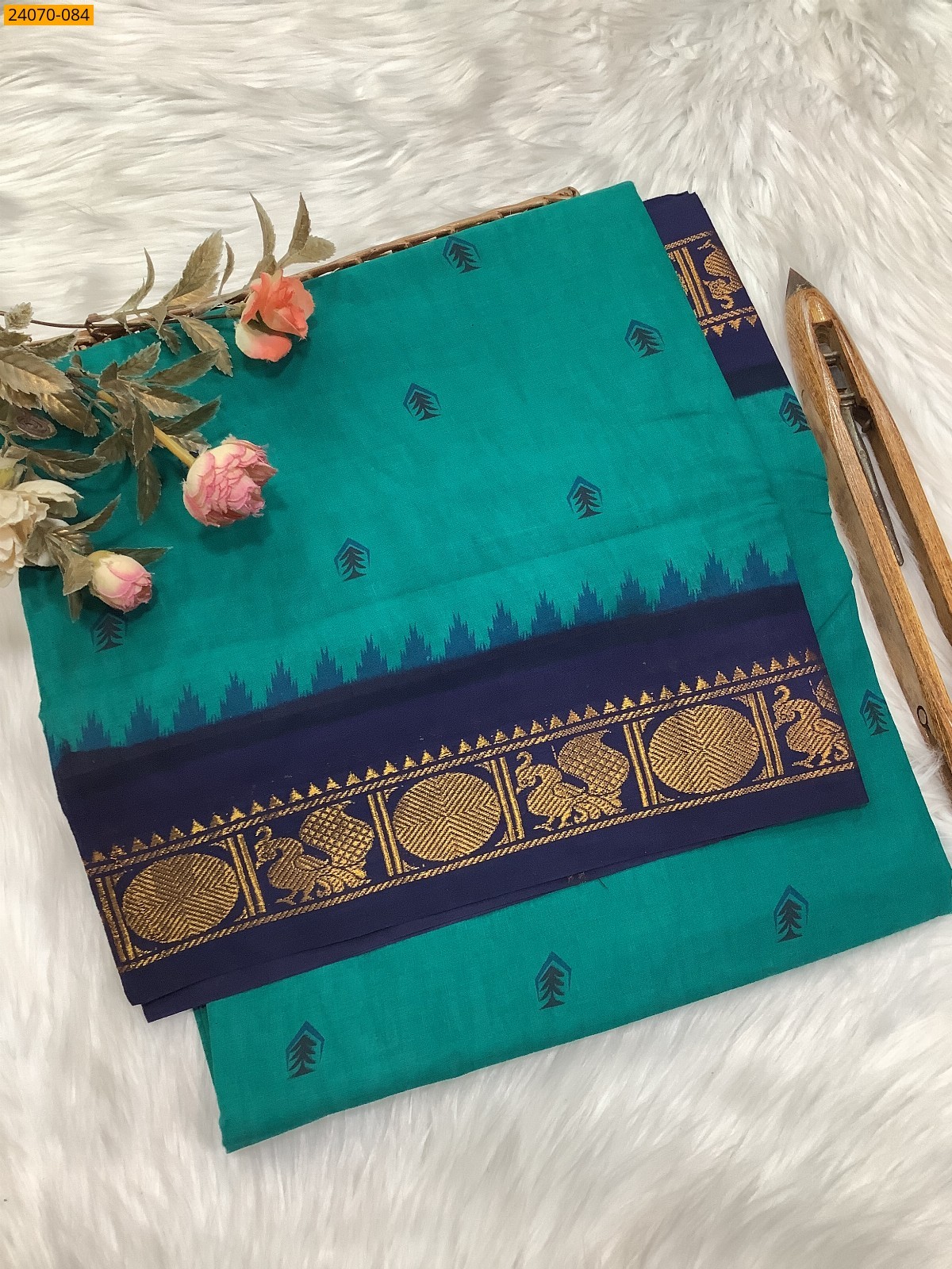Green Sungudi Pure Cotton Saree