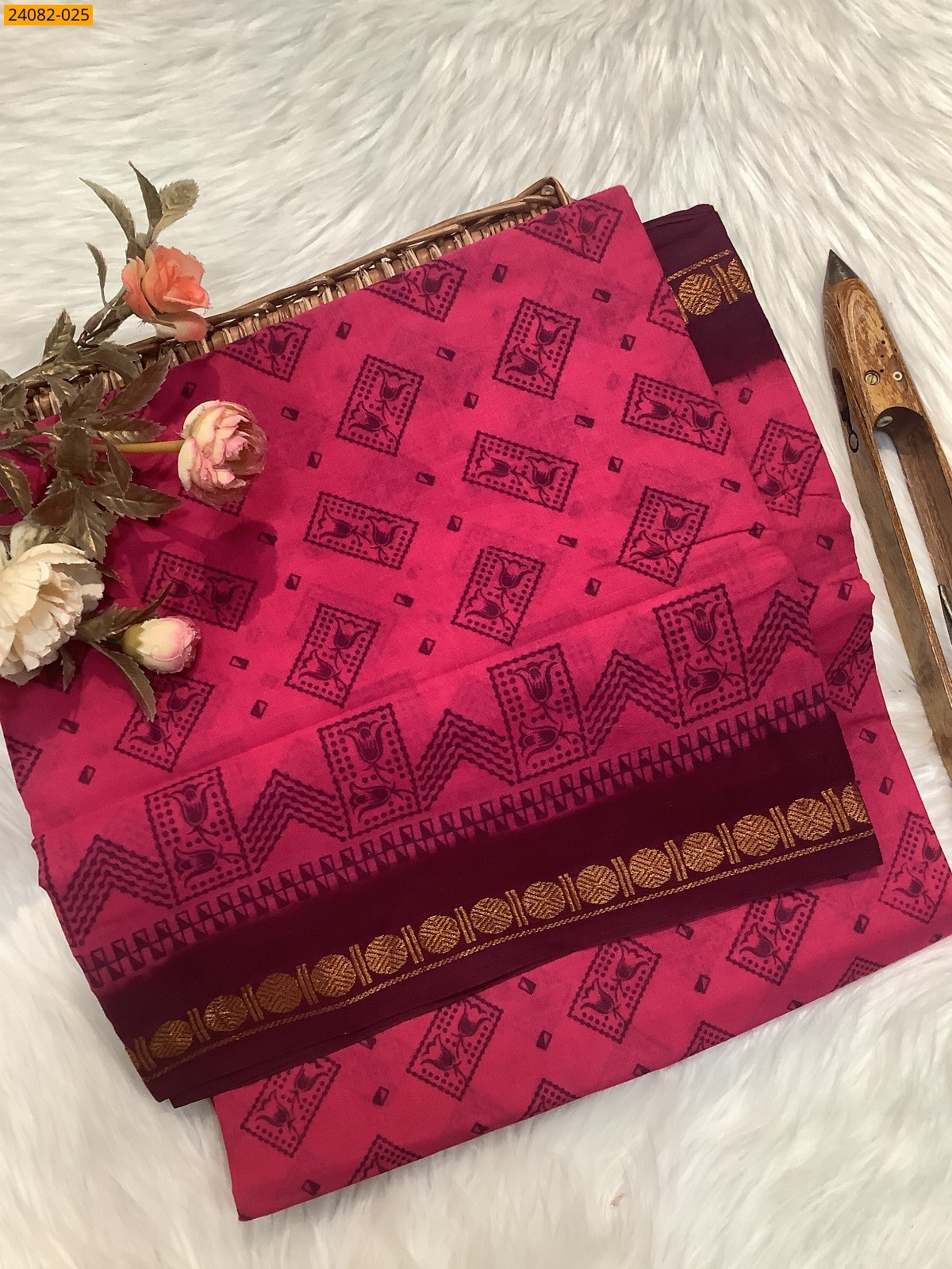 Sungudi Cotton printed saree 