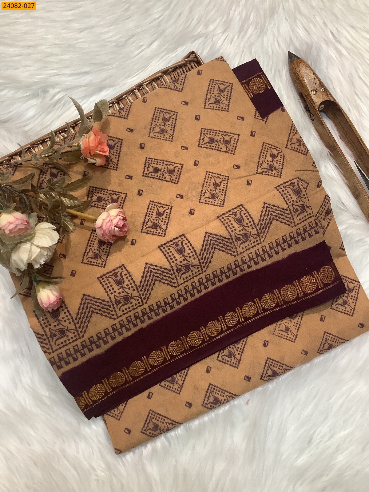 Sungudi Cotton printed saree 