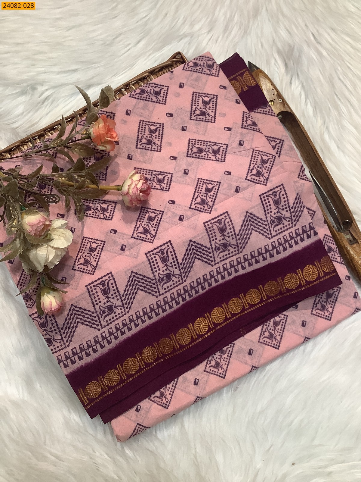 Sungudi Cotton printed saree 