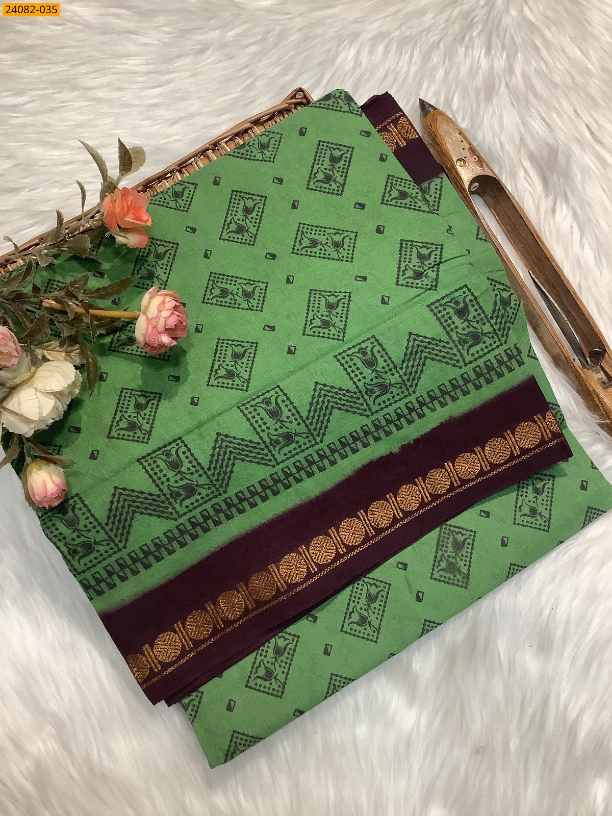 Sungudi Cotton printed saree 