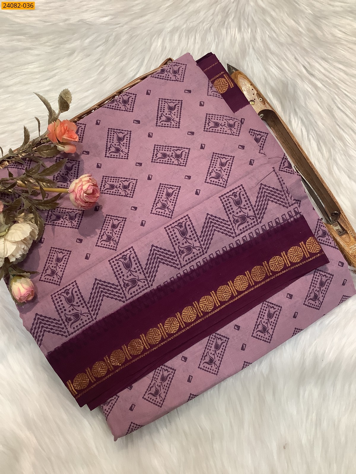 Sungudi Cotton printed saree 