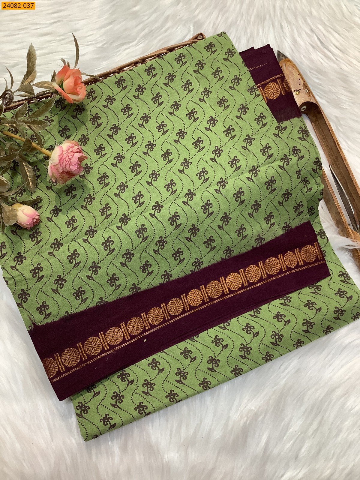 Sungudi Cotton printed saree 