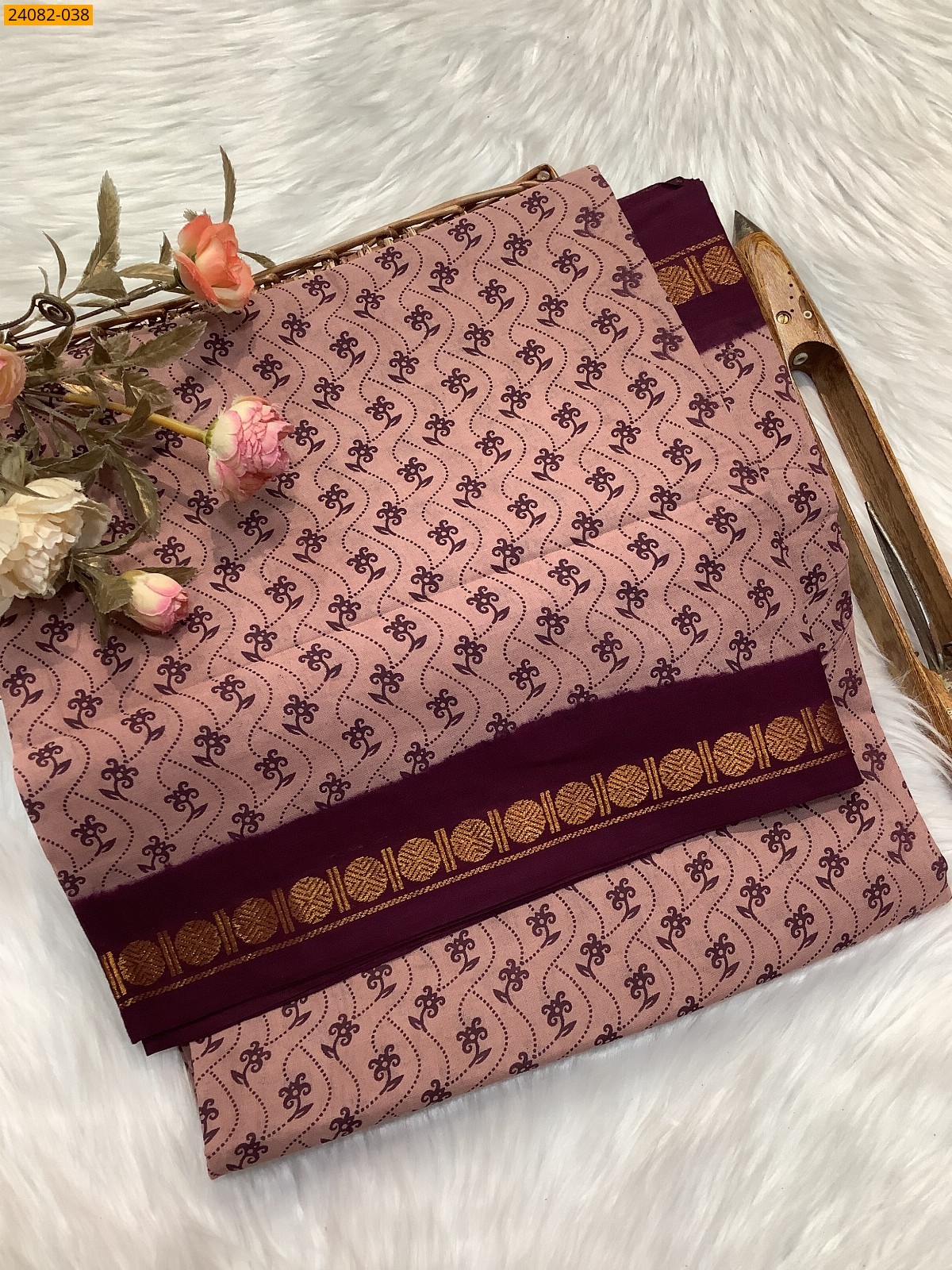Sungudi Cotton printed saree 