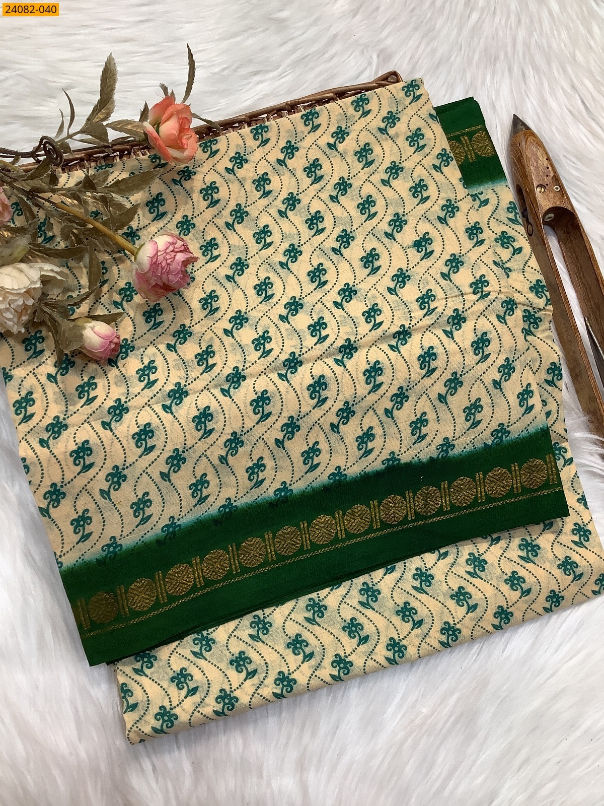 Sungudi Cotton printed saree 