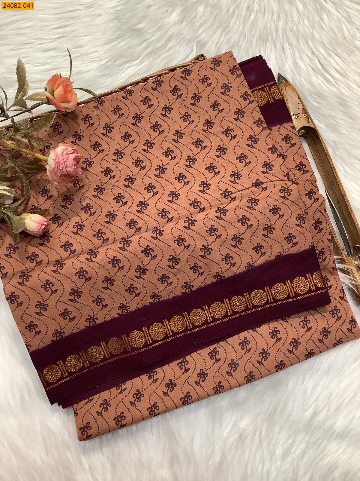 Sungudi Cotton printed saree 