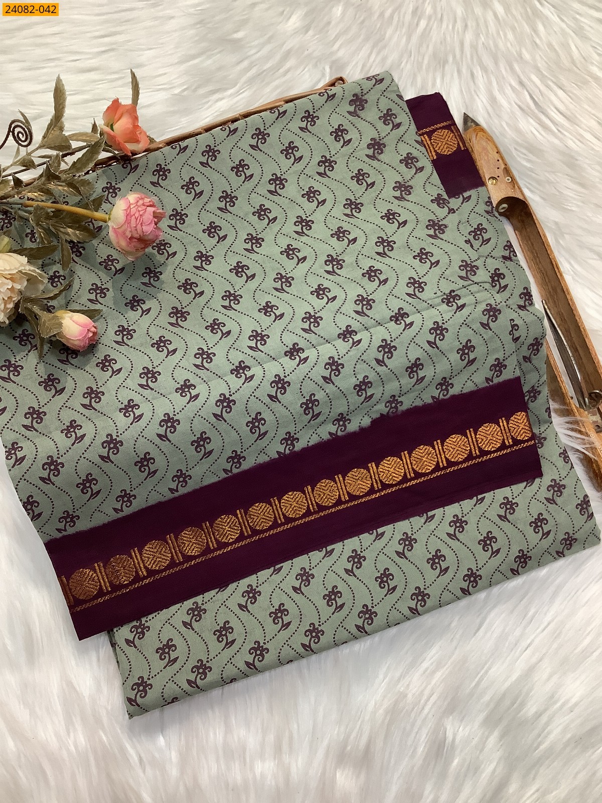 Sungudi Cotton printed saree 