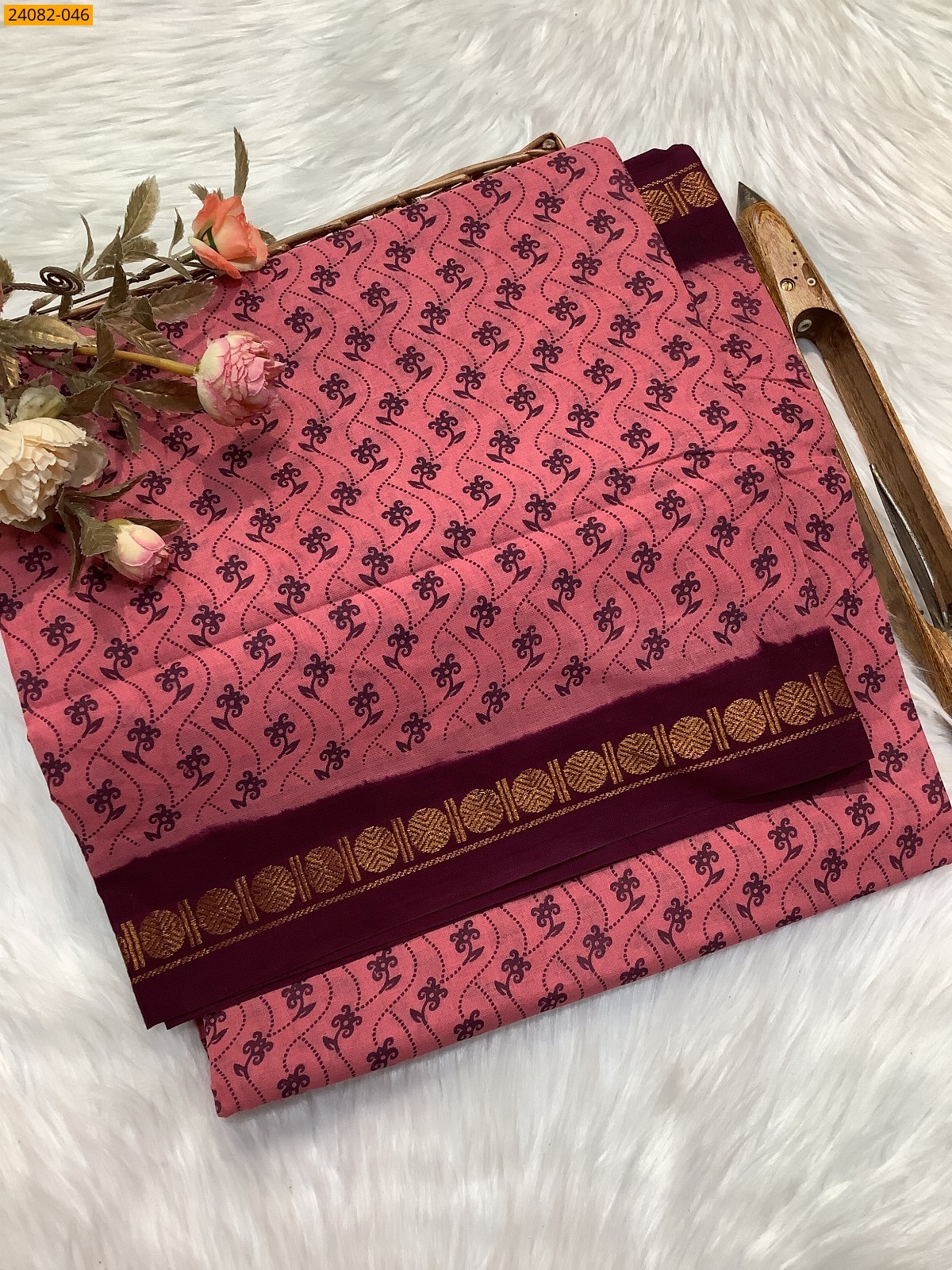 Sungudi Cotton printed saree 