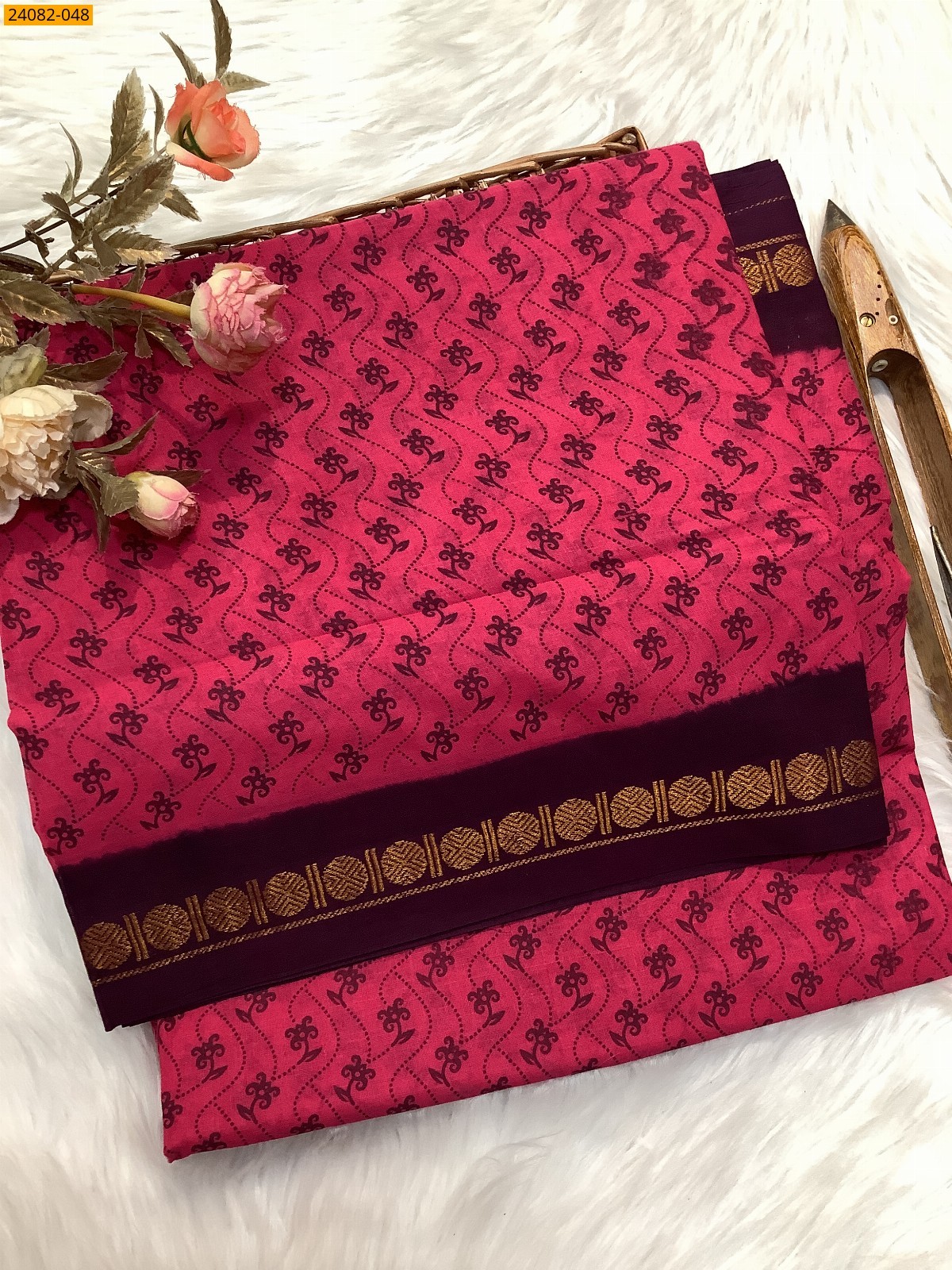 Sungudi Cotton printed saree 